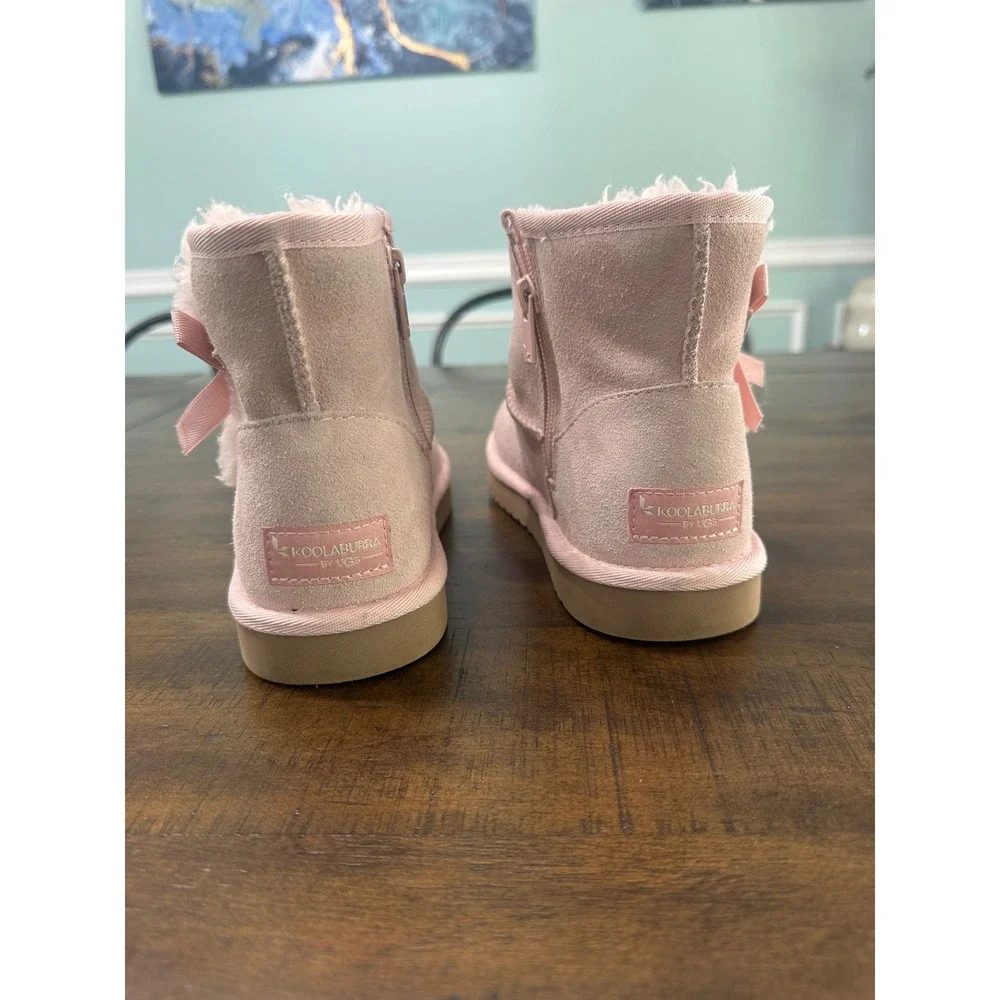 Koolaburra by UGG‎ Victoria Pink Suede Bow Boots 1117810 Kids Size 3